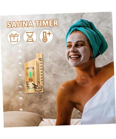 Yardenfun 5-St Sauna Timer Desk Attachment - 15-Minute Hourglass with Wooden Glass Stones | Perfect Sauna Backrest Reminder | 25.5x15cm | Buy Now! - Buy Online on GoSupps.com