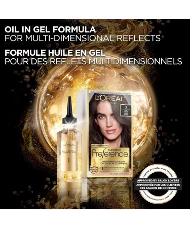 L'Oreal Paris Superior Preference 9 weeks of Luminous Fade-Defying Permanent Hair Dye 3 Dark Brown 100% Grey Coverage 1 Hair Dye Kit (Packaging May Vary) 3 Piece Set Dark Brown - Buy Online on GoSupps.com