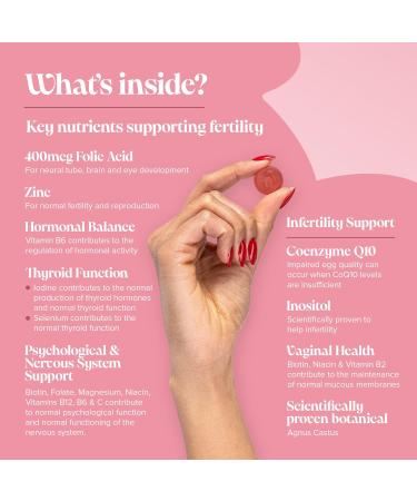 Fertility Gummies - Essential Women's Fertility Supplements with 25 Vitamins, Minerals, Botanicals, and Folic Acid - Vegan & Gluten Free | Novomins - Buy Online on GoSupps.com