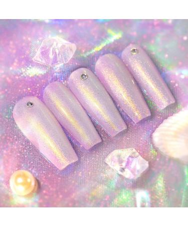 Shell Glitter Metallic Green Pearl Gel Nail Polish | Ocean Mermaid Effect | UV/LED Cured Clear Pastel Nail Gel 7.5ml - DZ09 - Buy Online on GoSupps.com