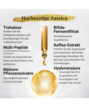 Advanced Golden Eye Mask - Anti-Aging Dark Circle Reduction with Coffee Extract & Peptides - 6 Sheets for Intensive Eye Care - Buy Online on GoSupps.com