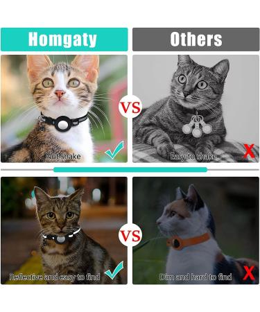 Reflective Airtag Cat Collar with Bell | Waterproof Holder | Apple Airtag Compatible - Black - Buy Online on GoSupps.com
