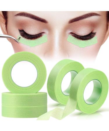 5 Rolls Green Eyelash Tape Eyelash Extension Tape Eyelash Extension Adhesive Breathable Fabric Tapes Eyelash Grafting Non-Woven Wrap Eyelash Tape for Beauty Makeup 0.5 Inch Width 10 Yards Length