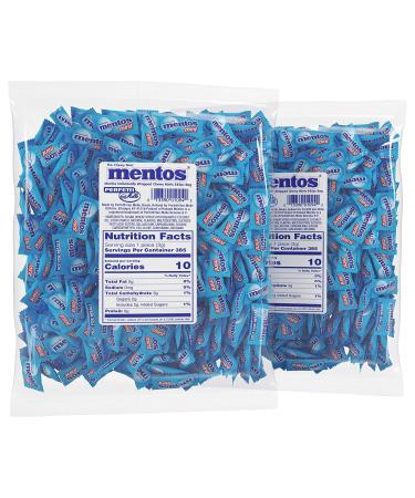 Mentos Candy, Individually Wrapped Chewy Mint, Bulk Bag, Peppermint, Party, Office, Concessions, Non Melting, 37 Ounces/385 Pieces (Bulk Pack of 2) Mint 385 Count (Pack of 2)