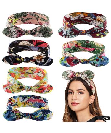 Yeshan Flower Printed Boho Bow Headbands for Women - Pack of 6 Fashion & Sport Hair Accessories - Buy Online on GoSupps.com