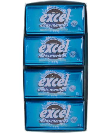 Excel Mints Peppermint 34gm Tin 8 Count & Fresh Mint 4 Pack Peppermint Spearmint + Fresh Mint - Buy Online on GoSupps.com