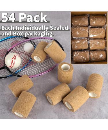 54 Pack Self Adhesive Bandage Wrap - 4" x 5 Yards Cohesive Vet Wrap for Sports Dogs & Pets | Breathable Elastic Self-Adherent Tape - Buy Online on GoSupps.com