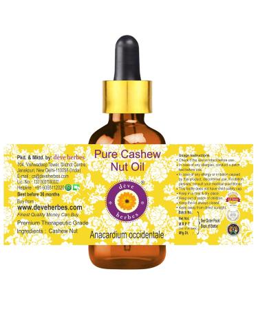 d ve herbes Pure Cashew Nut Oil (Anacardium occidentale) with Glass Dropper (Pack of Two) 100ml X 2 (6.76 oz) - Buy Online on GoSupps.com
