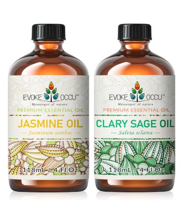 EVOKE OCCU Jasmine Essential Oil and Clary Sage Essential Oil - 4 Fl Oz