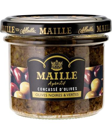 MAILLE - Aperitif - Crushed Black and Green Olives - gourmet recipe - fully recyclable glass jar - 95g - Buy Online on GoSupps.com