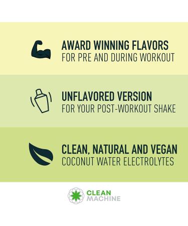 Buy Clean BCAA - Vegan Amino Acid Supplement with Coconut Water Electrolytes - Natural BCAAs Unflavored - Award Winning 143g - Buy Online on GoSupps.com
