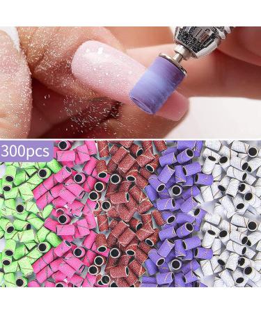 Buy 300 Pcs Nail Drill Sanding Bands - 5 Color Coarse to Fine Grits for Acrylic Nails Includes 2 Drill Bits | Professional Manicure & Pedicure Supplies - Buy Online on GoSupps.com