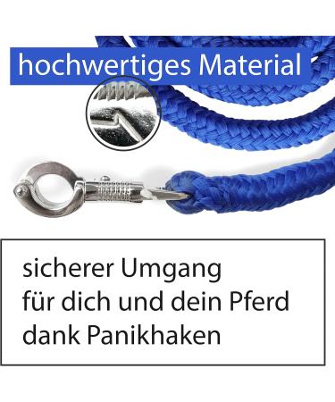 Shop Stylish Leading Knit with Panic Hooks for Horses Ponies Donkeys & Goats Durable Binding Leash in Blue - Buy Online on GoSupps.com
