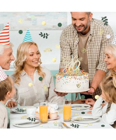 Goldthrock Wood Cake Topper for 40th Birthday | Elegant Decorations for Men & Women | Happy 40th Birthday Cake Deco - Buy Online on GoSupps.com