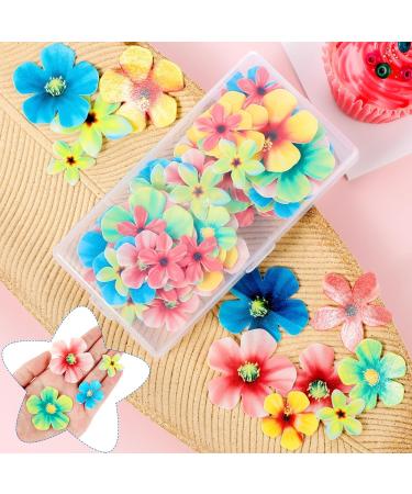 70 Pcs Edible Flowers Cake Toppers Wafer Paper Flower Cake Decorations Edible Flowers Cupcake Topper for Cake Decorating Hawaiian Flowers Rice Paper Flower Food Decoration for Wedding Birthday Party - Buy Online on GoSupps.com
