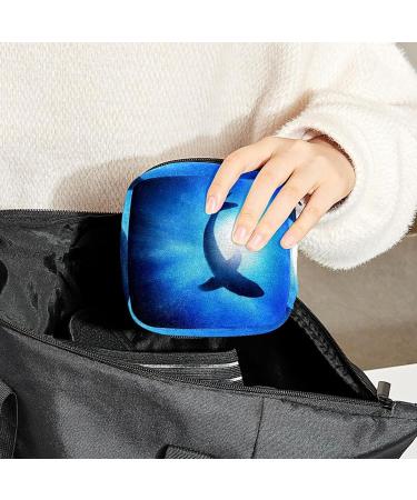 GIAPB Period Bag - Fish Blue Sea Color Sanitary Napkin Storage & Travel Makeup Pouch - Buy Online on GoSupps.com