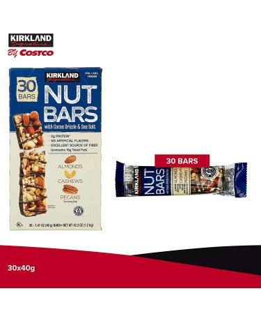 Kirkland Signature Nut Bars 30-Count 2.64 lbs - 42.3 oz - Pack of 1 | 096619215607 - Buy Online on GoSupps.com
