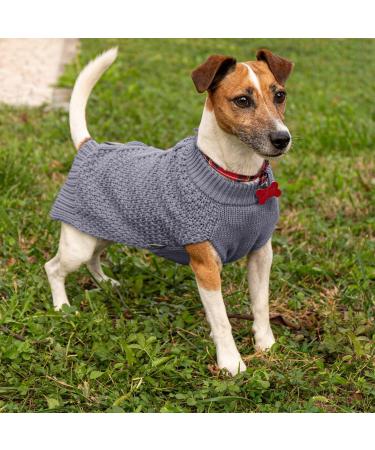 Bella & Balu XXS Dog Sweater - Braid Knit Pattern 100% Cotton | Warm Soft & Comfortable for Cold Weather - Buy Online on GoSupps.com