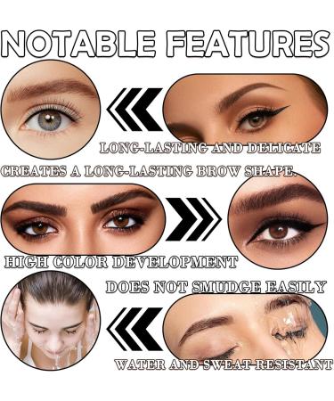 Eyebrow Pomade Cream Waterproof Brow Pomade Gel High Pigmented Long Lasting Wear Eyebrow Gel Pomade Dark Brown Eyebrow Makeup Kit with Dual-ended Brush - Buy Online on GoSupps.com