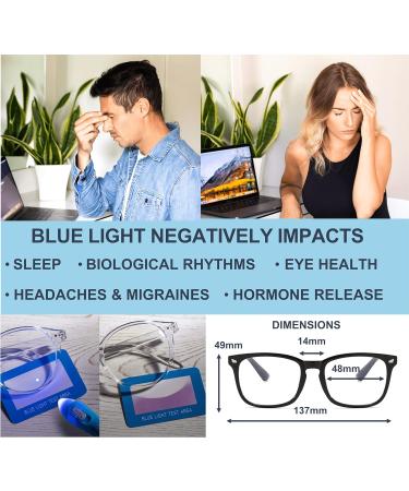 Riccardo Materossi Premium Blue Light Filter Glasses - Screen Masters Square Black Frames for Headache Relief & Better Sleep - International Shipping Available - Buy Online on GoSupps.com