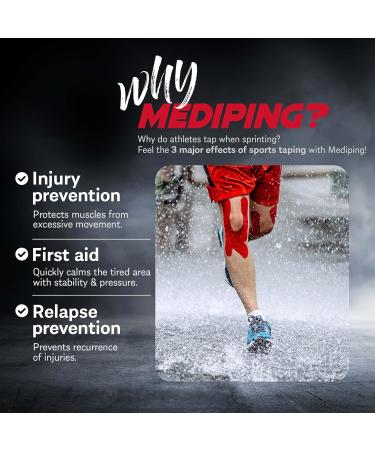Powerful-X MEDIPING Sports Tape & Recovery Cream | Kinesiology Athletic Tape for Pain Relief | 39 ft Roll in Beige - Buy Online on GoSupps.com