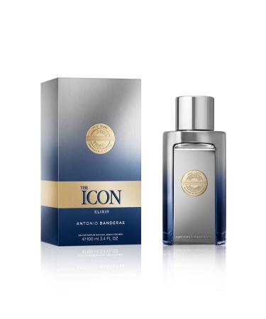 Banderas Antonio The Icon Elixir Eau De Perfume For Men - Long Lasting - Fresh Elegant And Sexy Scent - Spicy Marine And Woody Notes - Ideal For Special Events - 3.4 Fl Oz Spicy 3.4 Fl Oz (Pack of 1)