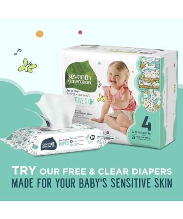 Seventh Generation Baby Wipes - Unscented & Sensitive - 64 Count (2 Pack) - Buy Online on GoSupps.com