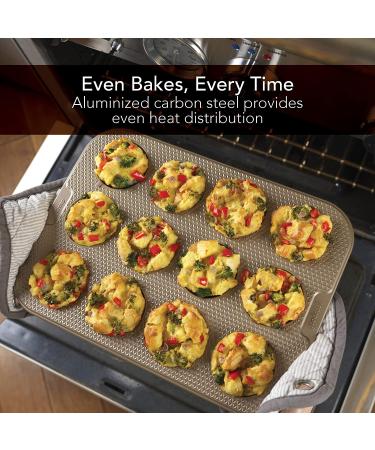 GoodCook 24-Cup Nonstick Muffin Pan - Sweet Creations Textured Design, Champagne Pewter - Buy Online on GoSupps.com
