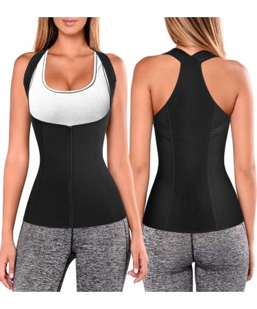 URSEXYLY Women Back Braces Posture Corrector Waist Trainer Vest Tummy Control Body Shapers for Spinal Neck Shoulder and Upper Back Support (M Black) Medium (Pack of 1) Black