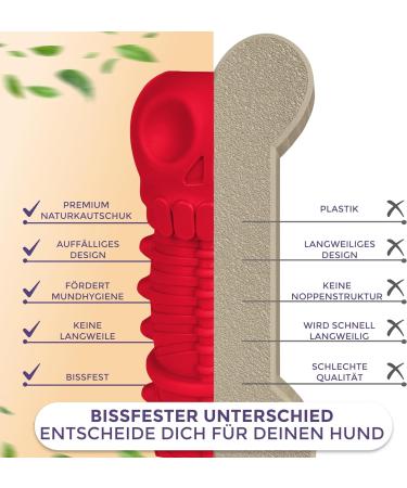Samnis Indestructible Red Kielzeug Dog Toy - Premium Natural Rubber Squeaky & Robust for Medium & Large Dogs - Buy Now! - Buy Online on GoSupps.com