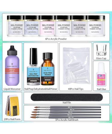BORN PRETTY Acrylic Nail Kit 85Pcs Full Set - Pink White Clear Powder & Liquid for Quick Nail Extensions - Ideal for Beginners - Buy Online on GoSupps.com