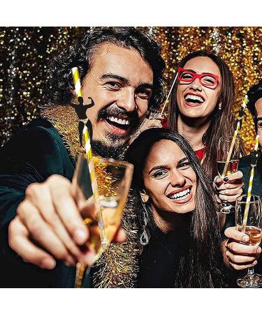 2022 Bachelorette Party Decorations Straws I 24 Pack Stripper Pole Dancer Straw I Black and Gold Glitter Confetti Pre Glued I Bridal Shower Supplies Crazy Silly Party Straws Drinking Favors (50) - Buy Online on GoSupps.com