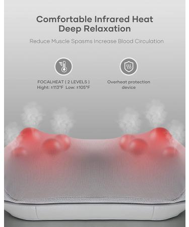 Adjustable Heat Shiatsu Back Massager with Straps - Deep Tissue Kneading for Shoulder Muscle Pain Relief - Perfect Birthday Gift with Carrying Bag - Buy Online on GoSupps.com