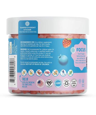 Vitamin Friends Focus Vegan Gummies - 60 Berry Pectin Gummies for Enhanced Concentration - Buy Online on GoSupps.com