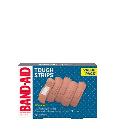 Band-Aid Brand Tough Strips Adhesive Bandages for Wound Care Durable Protection for Minor Cuts and Scrapes Extra Large Size 60 ct