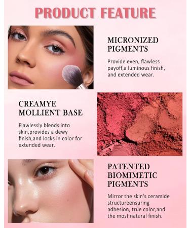 6 Colors Matte Blush Palette with Brush Set Contour Eyeshadow Highlighter Multiuse Makeup Palette for Cheek Long-lasting Waterproof Silky Texture High Pigment Rose Embossed Blusher for Women Gift-01 - Buy Online on GoSupps.com