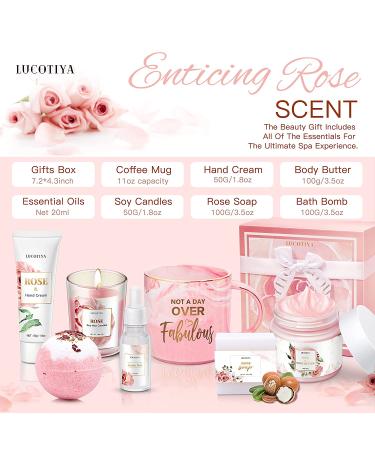 Birthday Gifts for Women Best Relaxing Spa Gifts Baskets Box for Her Wife Mom Best Friend Mother Grandma Bday Bath and Body Kit Sets Self Care Present Beauty Products Package Rose Scent - Buy Online on GoSupps.com