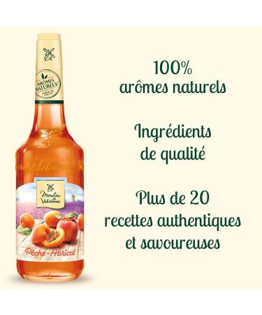 Moulin de Valdonne Apricot Peach Syrup for Refreshing Drinks Cocktails with or without Alcohol No Artificial Flavouring No Colouring 70 cl Bottle - Buy Online on GoSupps.com