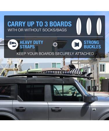 Ho Stevie! 3-Board Surfboard Car Roof Rack System | Padded with Silicone Buckle Covers - Buy Online on GoSupps.com