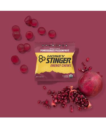 Honey Stinger Organic Pomegranate Passionfruit Energy Chew | Gluten Free & Caffeine Free | For Exercise  Running and Performance | Sports Nutrition for Home & Gym  Pre and Mid Workout | 12 Pack Pomegranate Passionfruit 1 - Buy Online on GoSupps.com