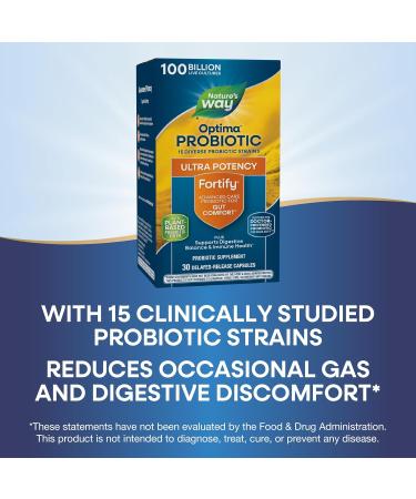 Nature's Way Fortify Optima Probiotic 100B - 15 Strains for Digestive & Immune Health - 30 Capsules - Buy Online on GoSupps.com