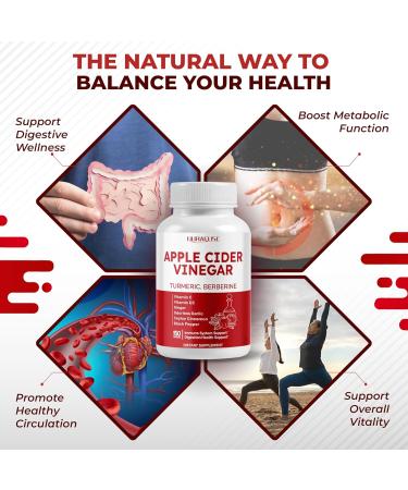 Apple Cider Vinegar 14-in-1 Supplement with Turmeric Ginger Garlic Cinnamon Fenugreek Blueberry Milk Thistle Banaba - Made in The USA 150 count (pack of 1) - Buy Online on GoSupps.com