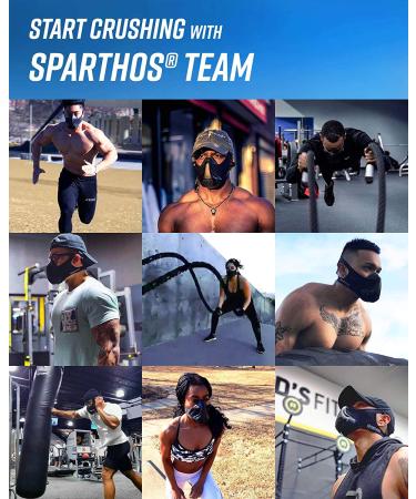 Sparthos Training Mask - 16 Levels for Gym, Cardio & Endurance Training - Midnight Black - Buy Online on GoSupps.com