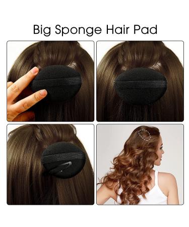 Buy 2-Pack Invisible Fluffy Hair Clips & Puff Pillows - Perfect Hair Accessories for Women & Girls (Black 2 Sizes) - Buy Online on GoSupps.com