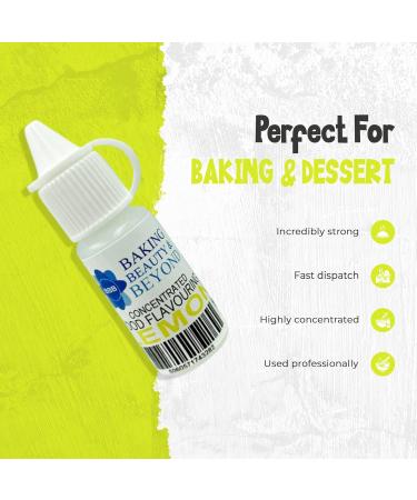 Baking Beauty and Beyond Concentrated Food Flavouring Oil - Dozen of Professional Quality Food Grade Flavouring Oil for Candy Making Baking Cooking Lip Balm and Lip Gloss - Lemon (10ml) - Buy Online on GoSupps.com