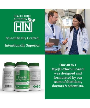 Health Thru Nutrition Inositol Supplement 40:1 Myo-Inositol to D-Chiro-Inositol Ratio 2050mg Per Serving | 120 Capsules | Certified Vegan | Non-GMO - Buy Online on GoSupps.com