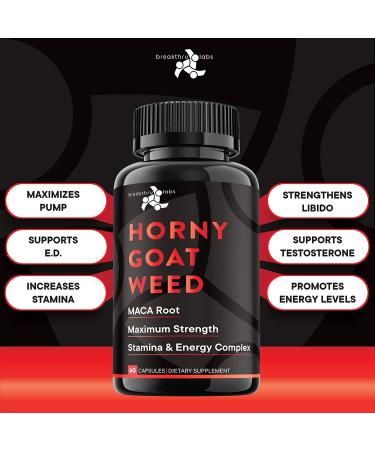 Horny Goat Weed 1000mg Max Strength with Maca Root, Ginseng, Tongkat Ali, Saw Palmetto, L-Arginine - USA Made Energy Complex - 2-Pack 120 Count - Buy Online on GoSupps.com
