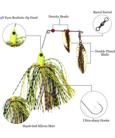 Multicolor Topwater Bass Fishing Lures - 12pcs Set for Trout, Salmon - Spinner Baits, Buzzbait Swimbait Jig - Buy Online on GoSupps.com