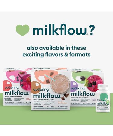 Upspring Milkflow Breastfeeding Drink Mix- Blackberry Lime Flavor | Lactation Supplement with Moringa & Blessed Thistle | Promotes Healthy Milk Supply | 16 Drink Mixes - Buy Online on GoSupps.com
