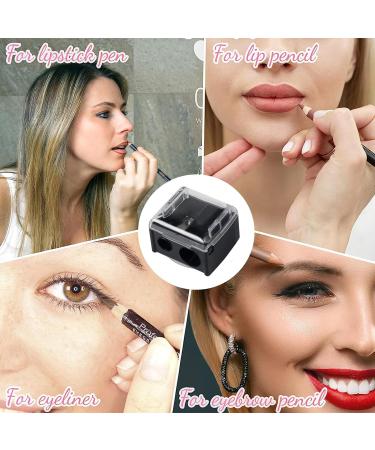 6pcs Eyeliner Sharpener Set - Dual Hole Makeup Pencil Sharpeners for Eyebrow, Eye Liner, Lip Liner, and Brow Pencil in Black - Buy Online on GoSupps.com